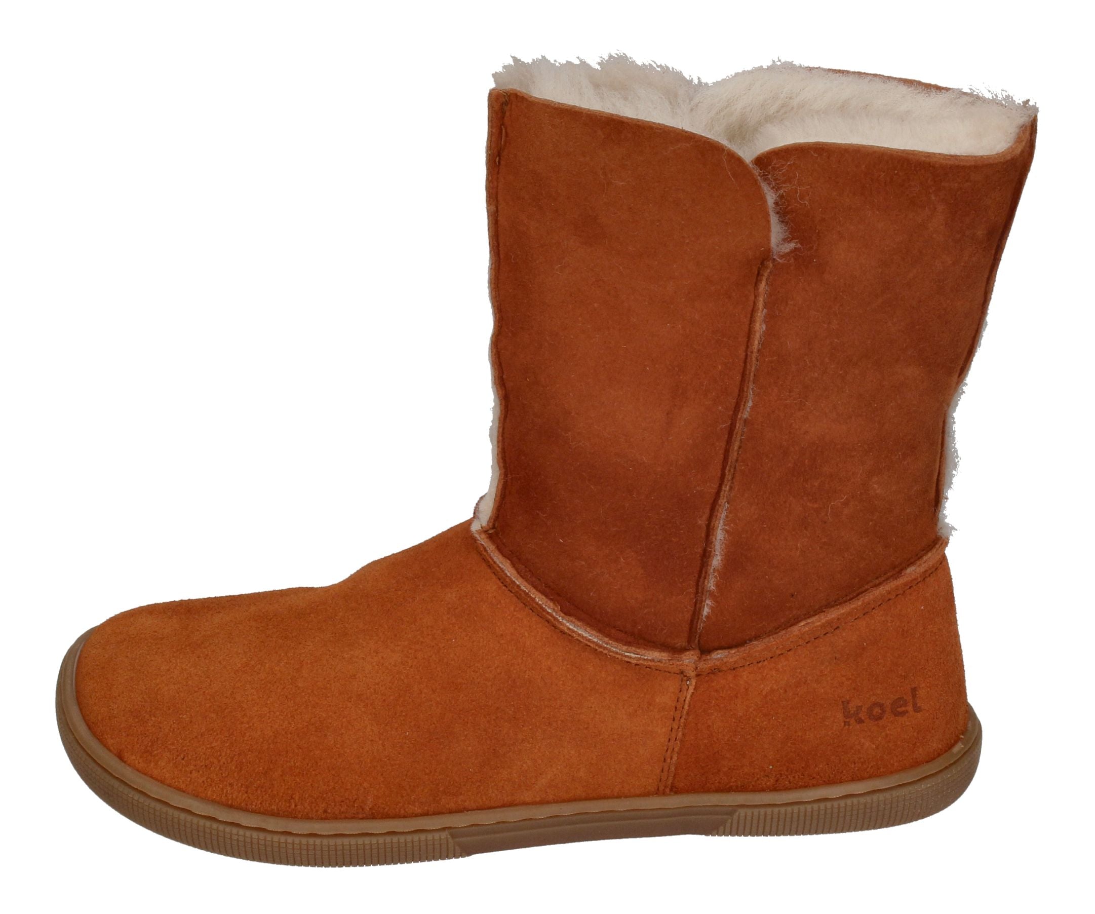 KOEL Damen - Lammwolle Barefoot Stiefel FINA - cognac-1