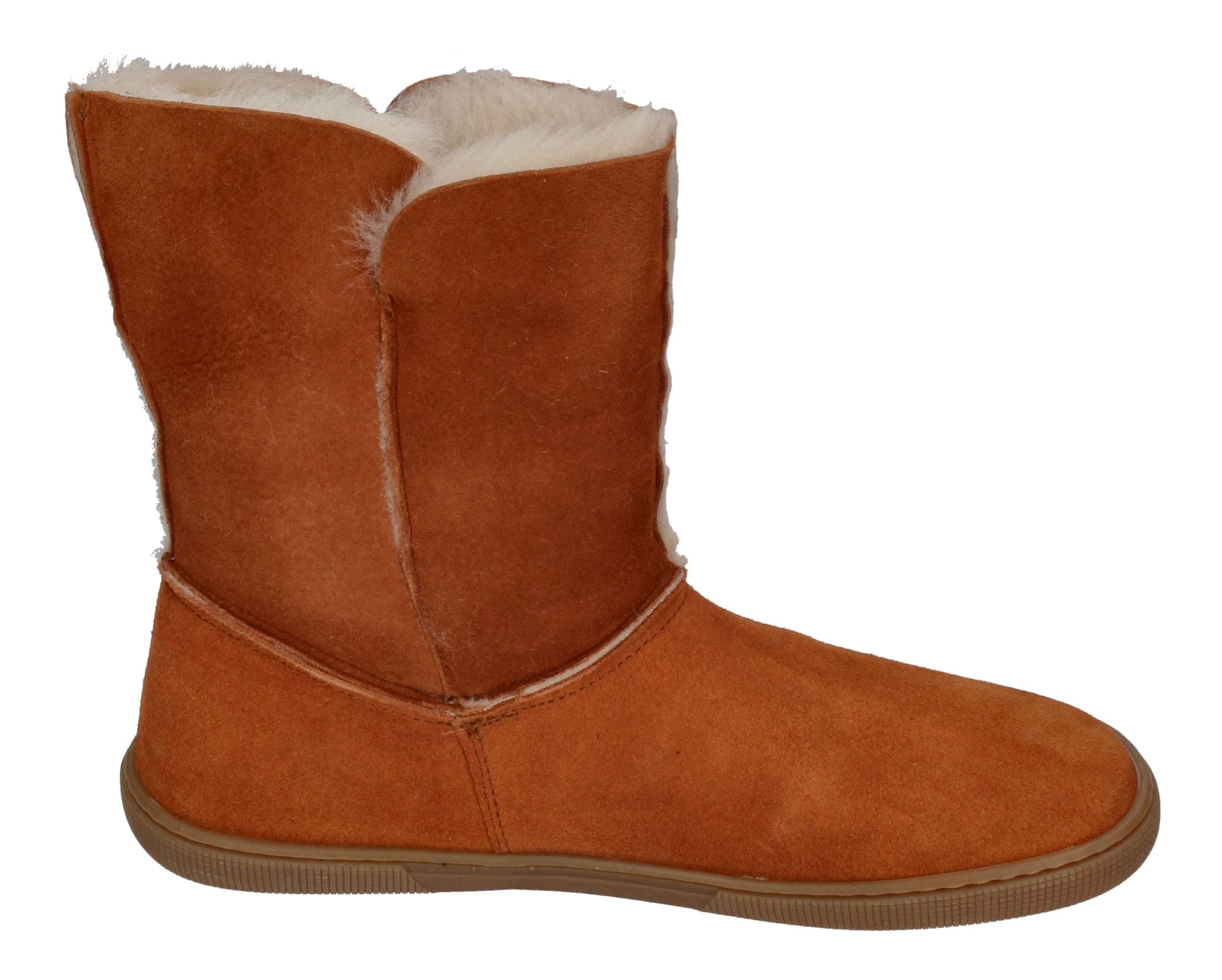 KOEL Damen - Lammwolle Barefoot Stiefel FINA - cognac-3