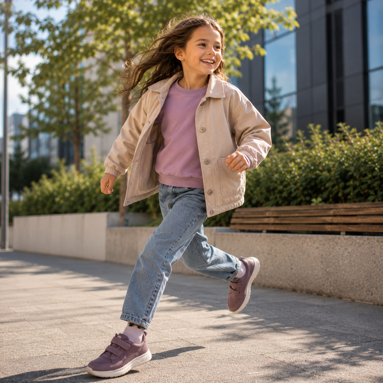 Kind in Bewegung mit bequemen Schuhen für Alltag und Freizeit – shoedeal.de  