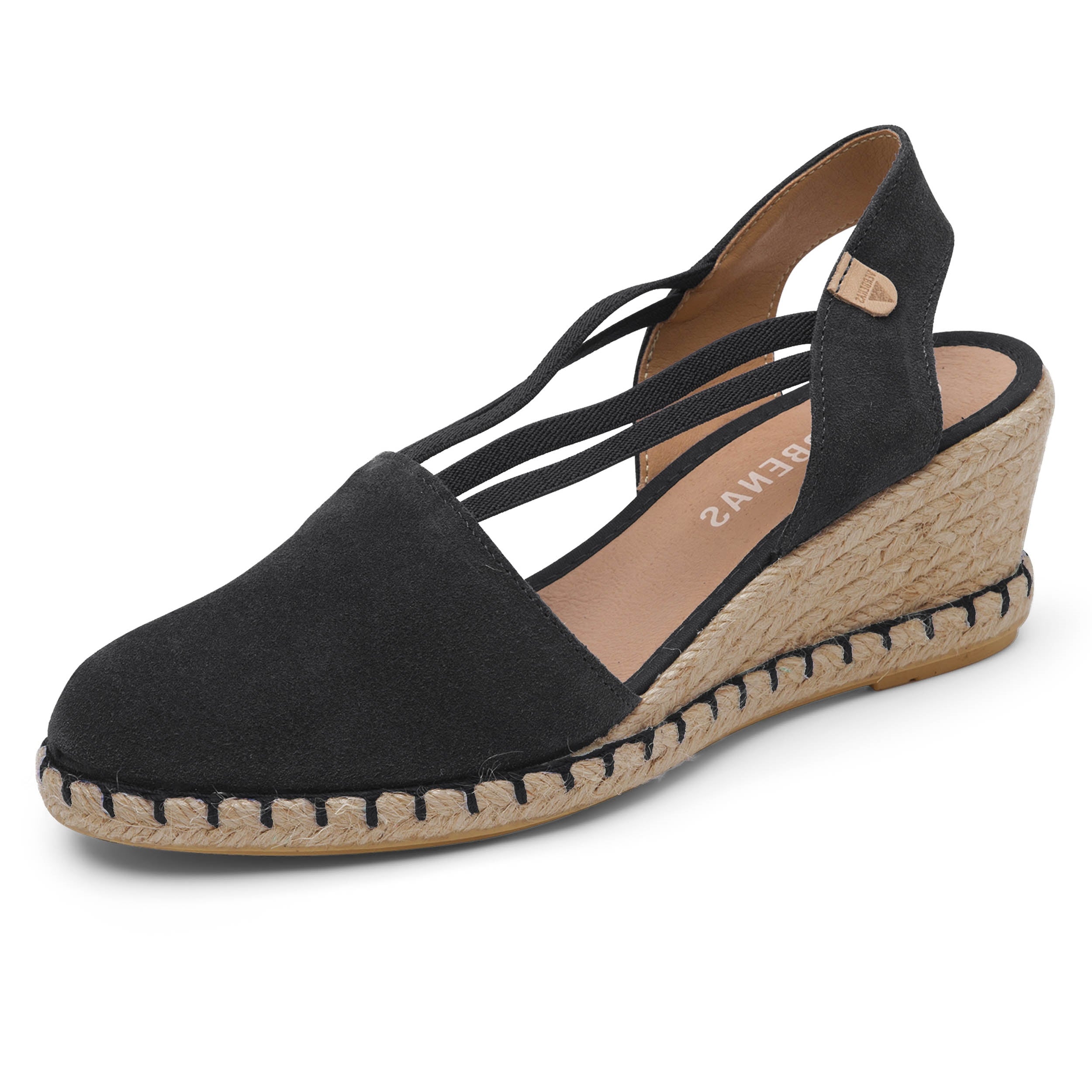 VERBENAS Damen Sandalette MAIKA serraje tan negro | Bester Preis, bester Style – shoedeal