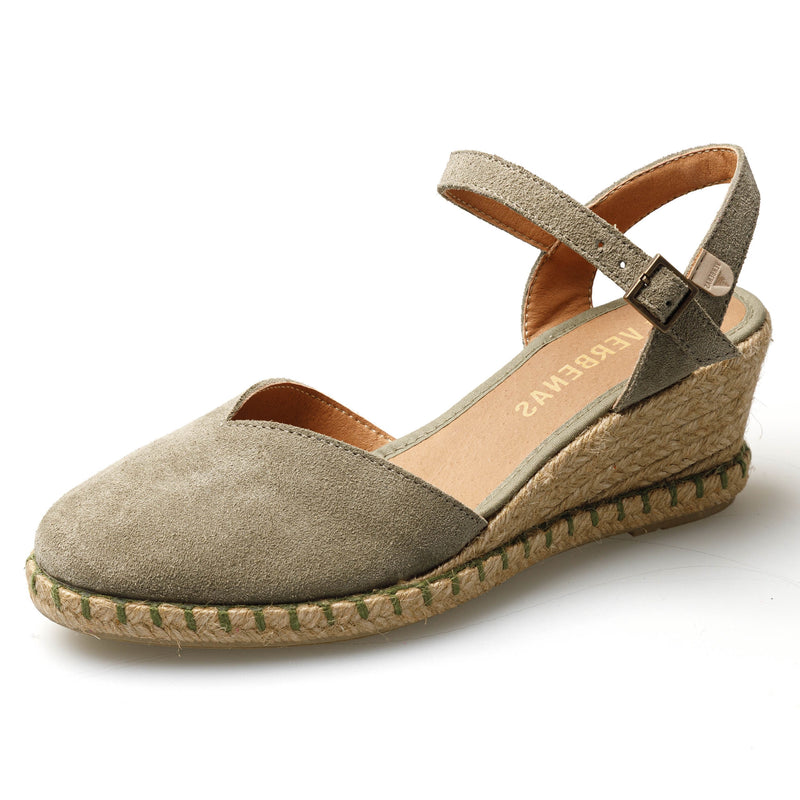 VERBENAS Damen Sandalette MAGGIE serraje tan kaki | Bester Preis, bester Style – shoedeal