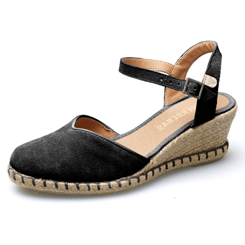 VERBENAS Damen Sandalette MAGGIE serraje tan negro | Bester Preis, bester Style – shoedeal