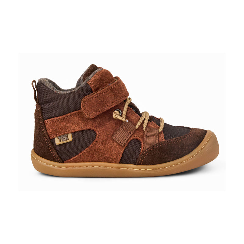 KOEL Kinder gefütterte Barefoot Booties BEAU MERINO chocolate