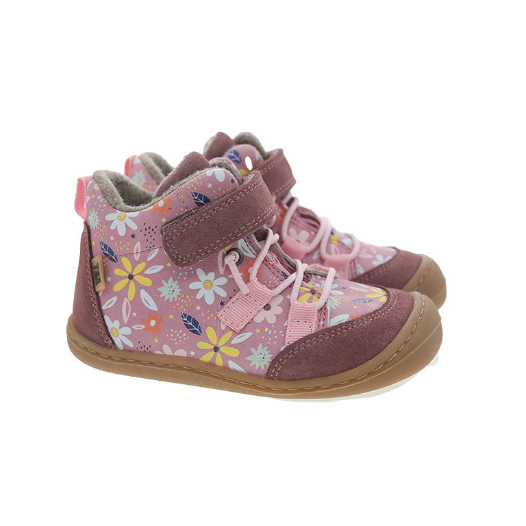 KOEL gefütterte Barefoot Kinderschuhe BEAU PRINTS - old pink