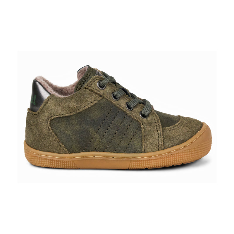 KOEL Barefoot gefütterte Kinder Sneakers DION WOOL khaki
