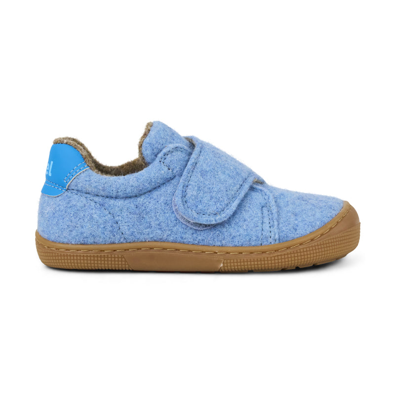 KOEL Barefoot Kinder Hausschuhe mit Klettverschluß DAN FELT jeans
