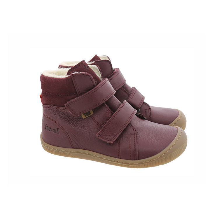 KOEL Barefoot Kinderstiefel - DEMIL WOOL 07T053 - bordo