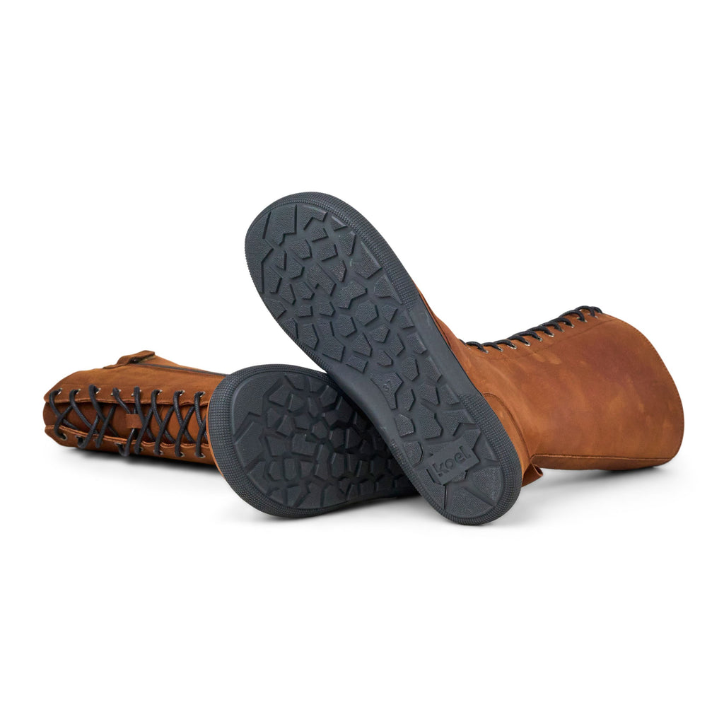 KOEL Damen Barefoot Stiefel FLORA LAMBSWOOL chocolate