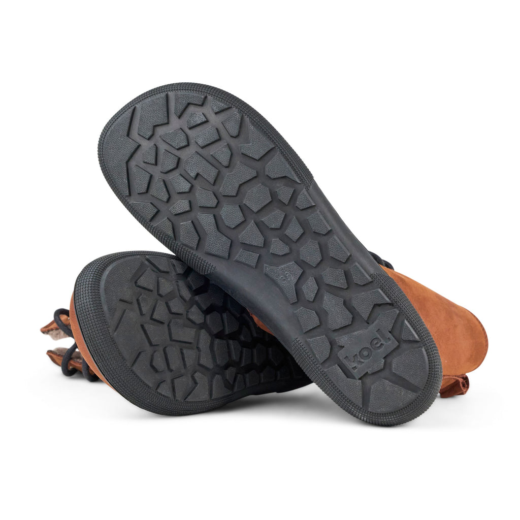 KOEL Damen Barefoot Winter Booties mit Lammwolle FARO choco