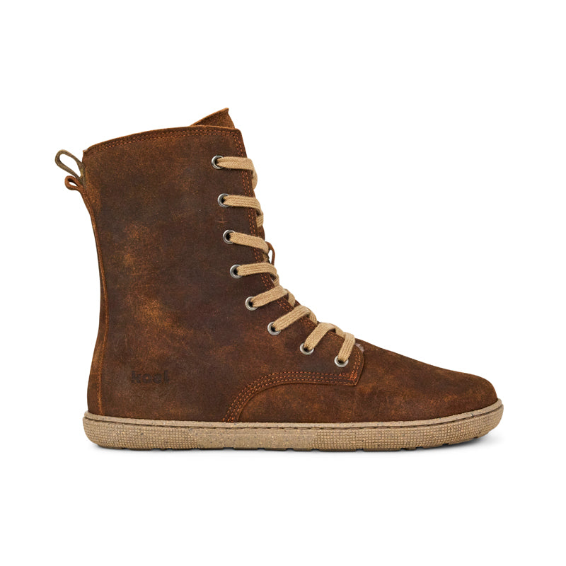 KOEL Damen Barefoot Winter Booties FARO CLOUD WOOL cognac