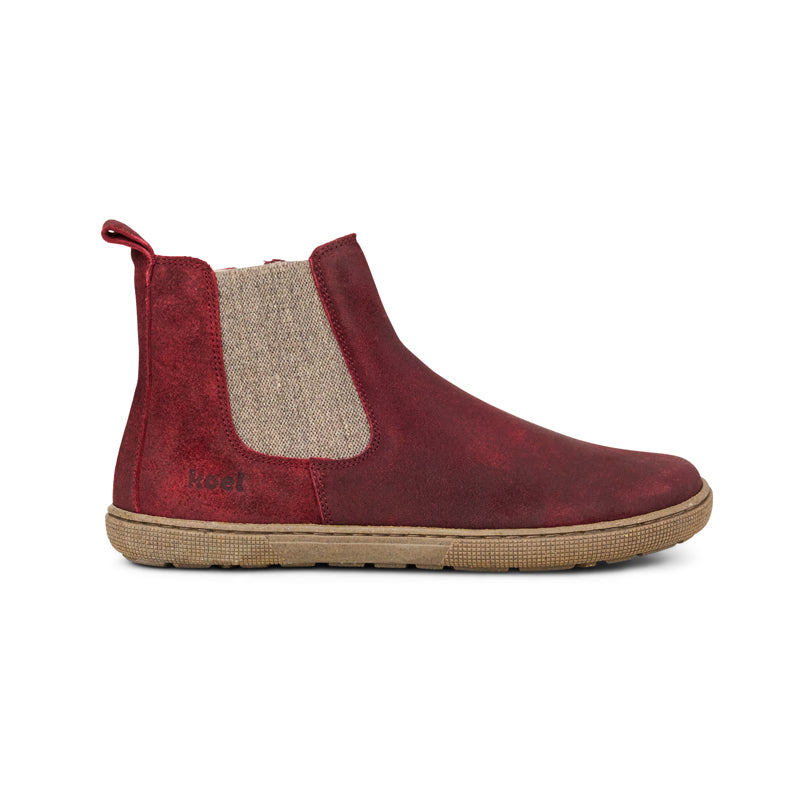 KOEL Damen Barefoot Chelsea Boots FILAS CLOUD WOOL bordo
