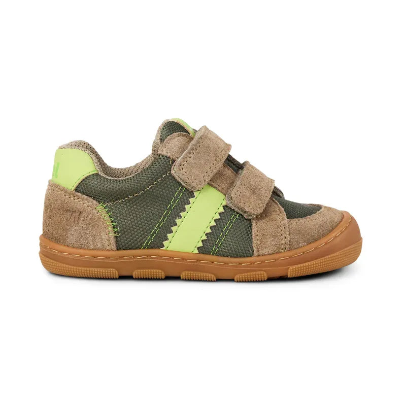 KOEL Barefoot Kinder Sneakers KOBI W FABRICS 3.0 khaki