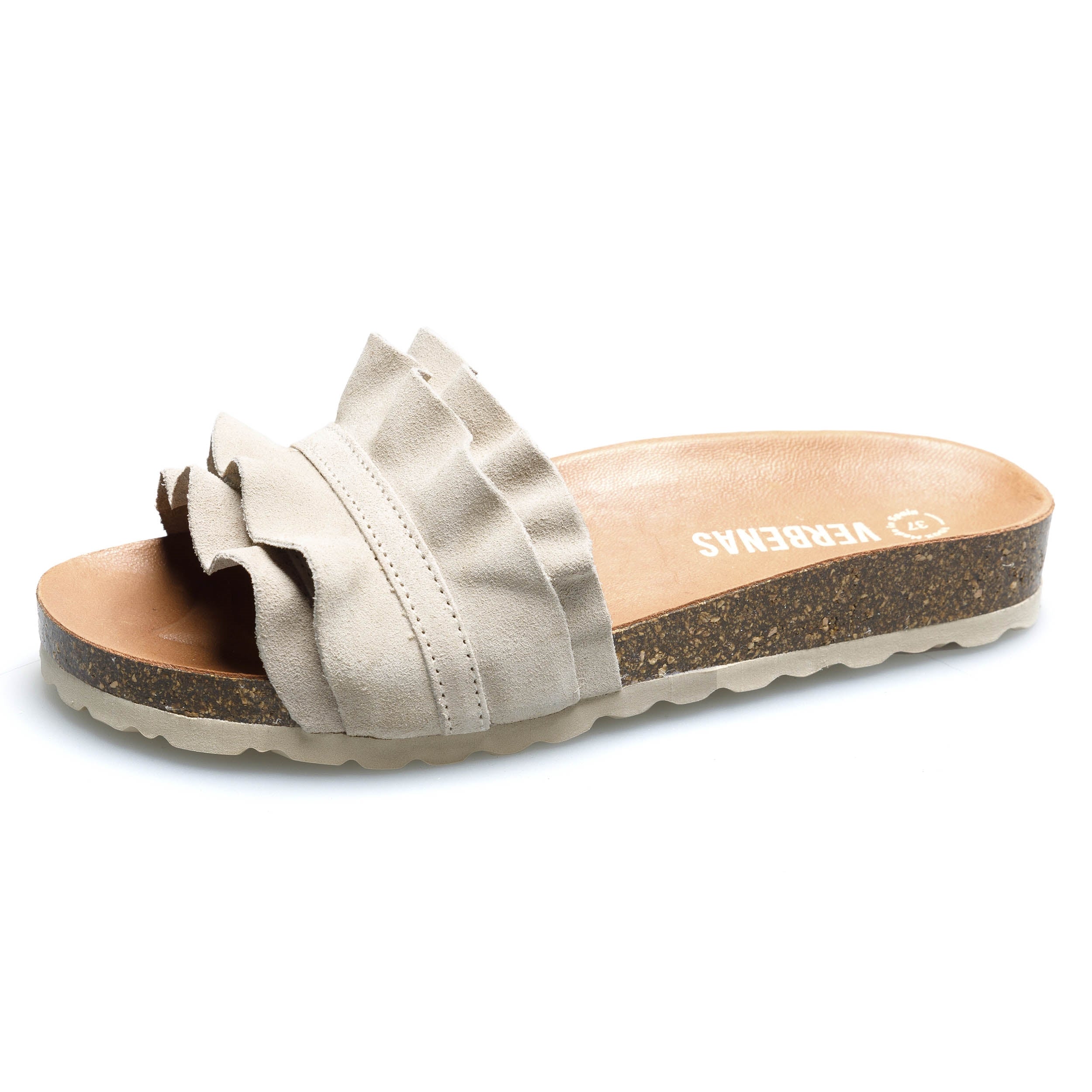 VERBENAS Damen Pantoletten ROCIO serraje volante crudo | Bester Preis, bester Style – shoedeal