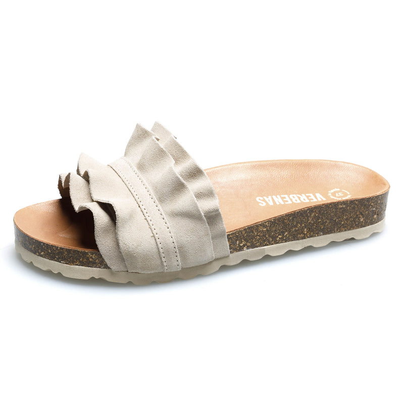 VERBENAS Damen Pantoletten ROCIO serraje volante crudo | Bester Preis, bester Style – shoedeal