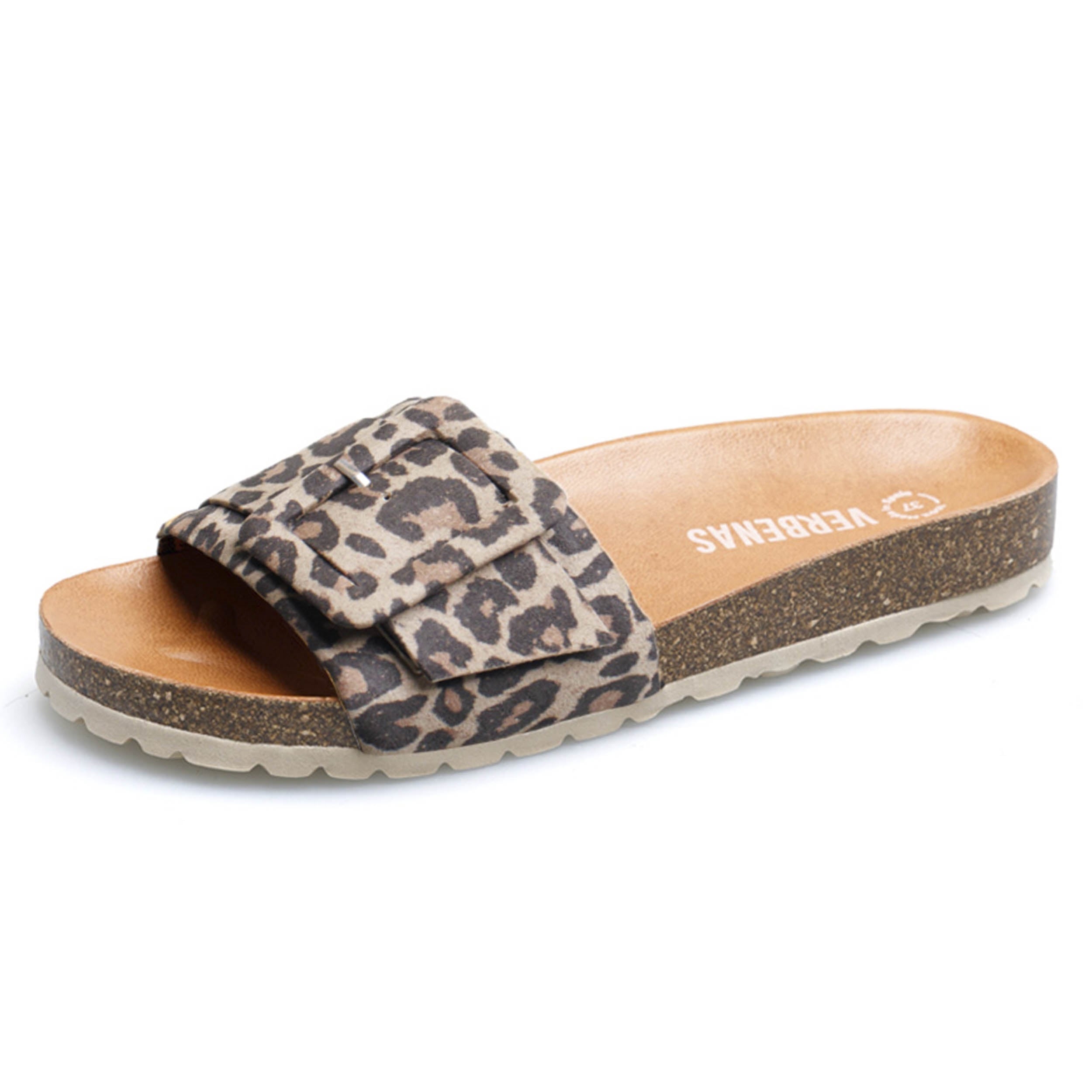VERBENAS Damen Pantoletten REIKO micro leo nat camel | Bester Preis, bester Style – shoedeal