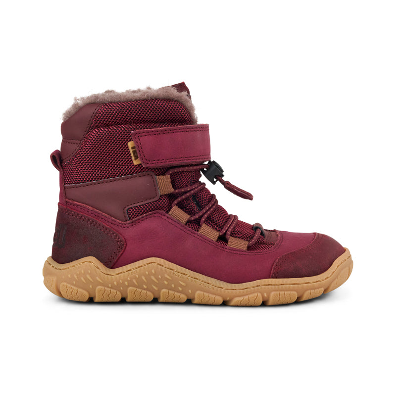 KOEL Barefoot Kinder gefütterte Boots RAVO WOOL TEX bordo