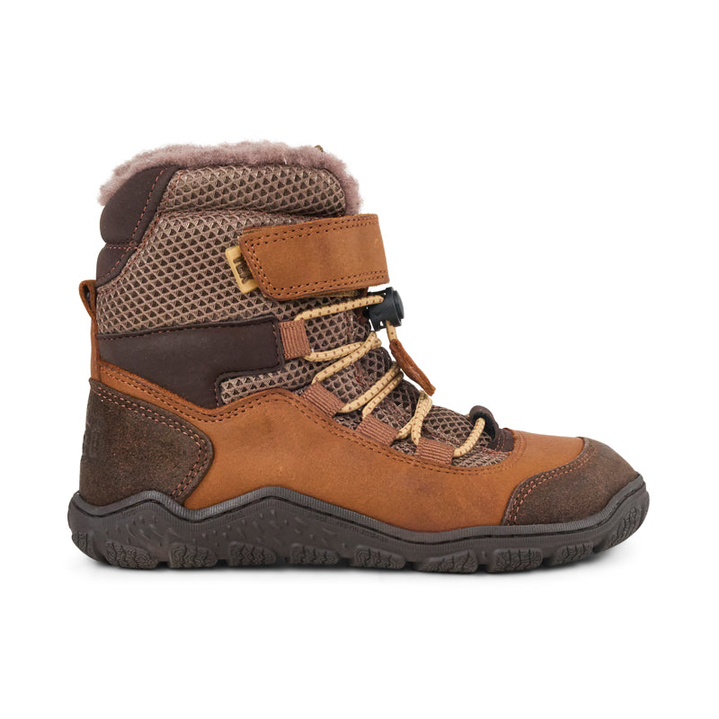 KOEL Barefoot Kinder gefütterte Boots RAVO WOOL TEX brown