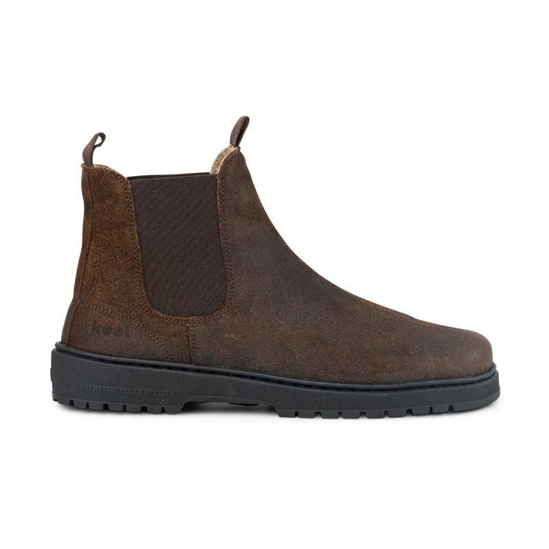 KOEL Damen Barefoot Chelseaboots GAVIEN SUEDE FELT chocolate
