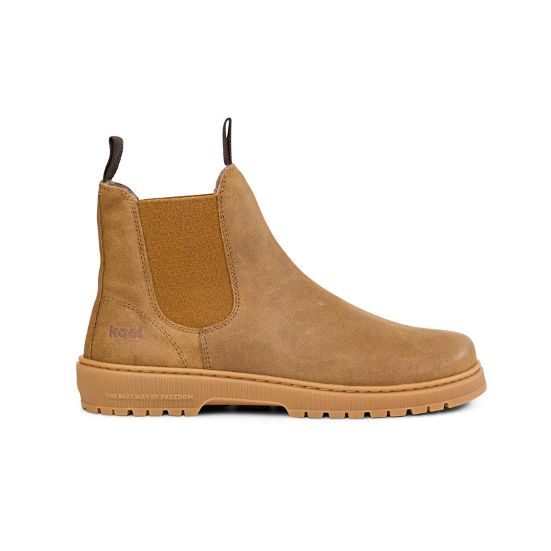 KOEL Damen Barefoot Chelseaboots GAVIEN SUEDE FELT cognac