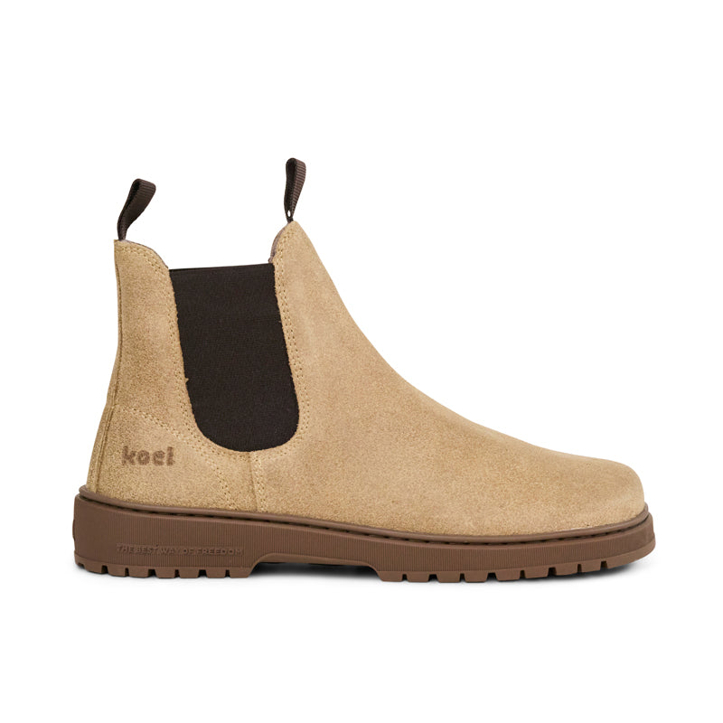 KOEL Damen Barefoot Chelseaboots GAVIEN SUEDE FELT taupe