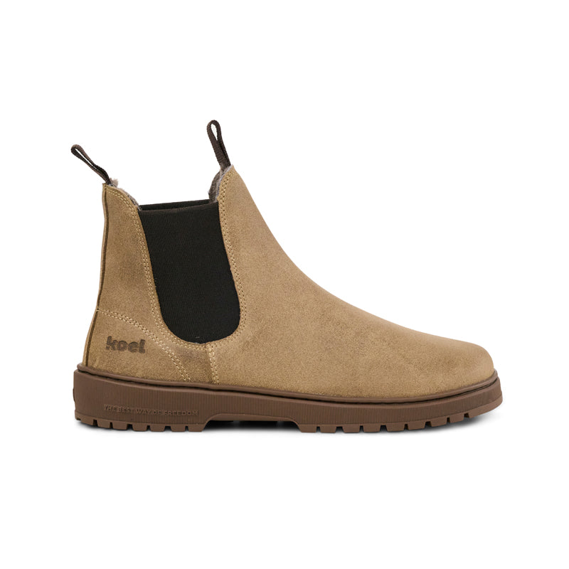 KOEL Damen Barefoot Chelseaboots GAVIEN SUEDE WOOL taupe