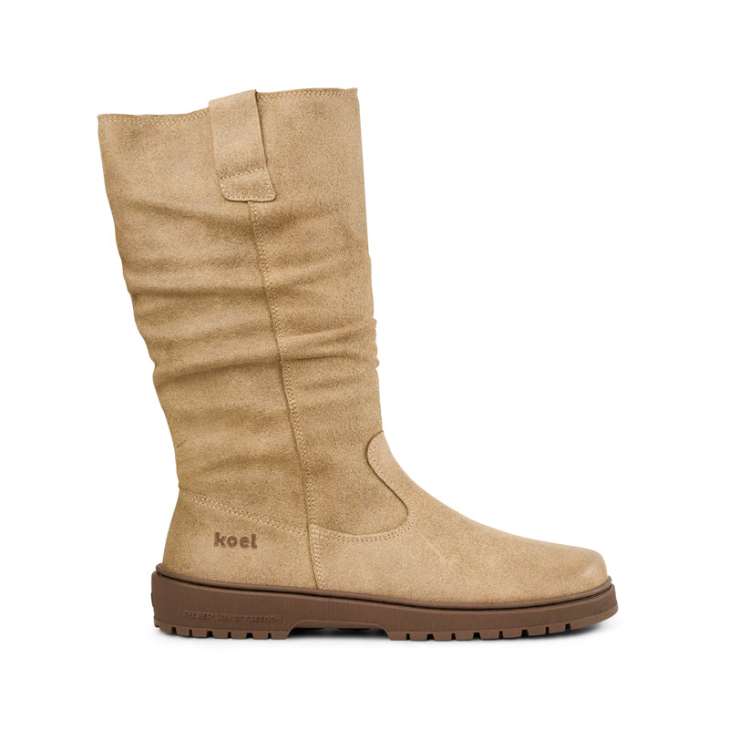 KOEL Damen gefütterte Barefoot Stiefel GLYRA FELT taupe