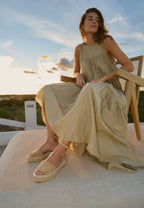 ESPADRIJ L'ORIGINALE Damen Plateausandalette LYON tan clair