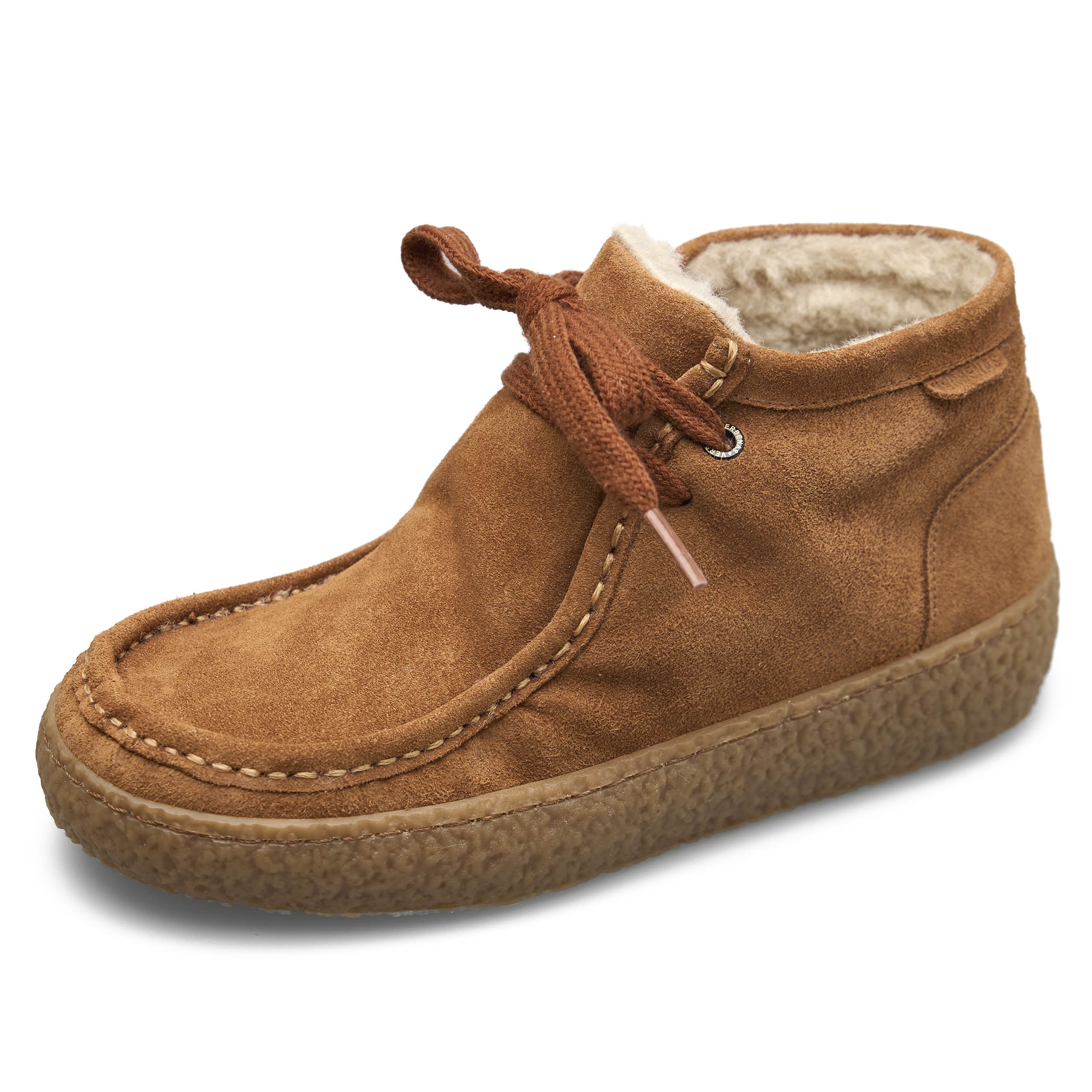 VERBENAS Damen Schnürschuhe Booties BRITTEN FUR SERRAJE moccha
