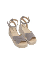 ESPADRIJ L'ORIGINALE Damen Sandalette CROIX VELOUR HIGH stone