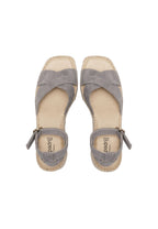 ESPADRIJ L'ORIGINALE Damen Sandalette CROIX VELOUR HIGH stone