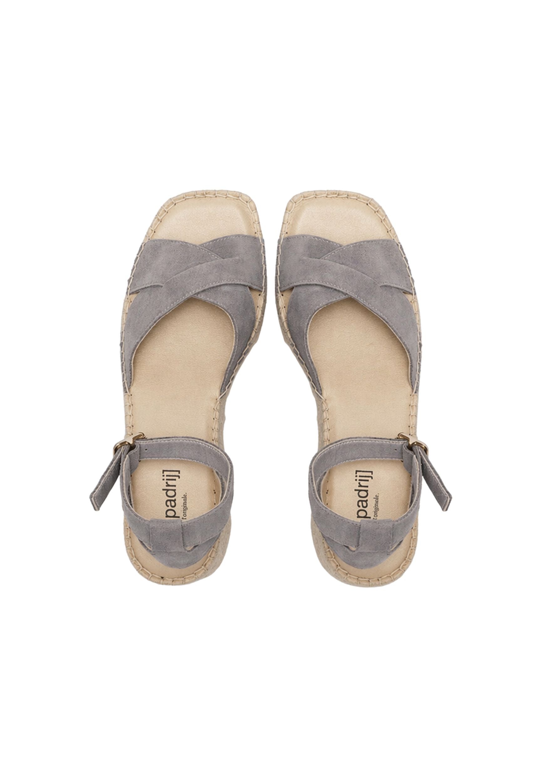 ESPADRIJ L'ORIGINALE Damen Sandalette CROIX VELOUR HIGH stone