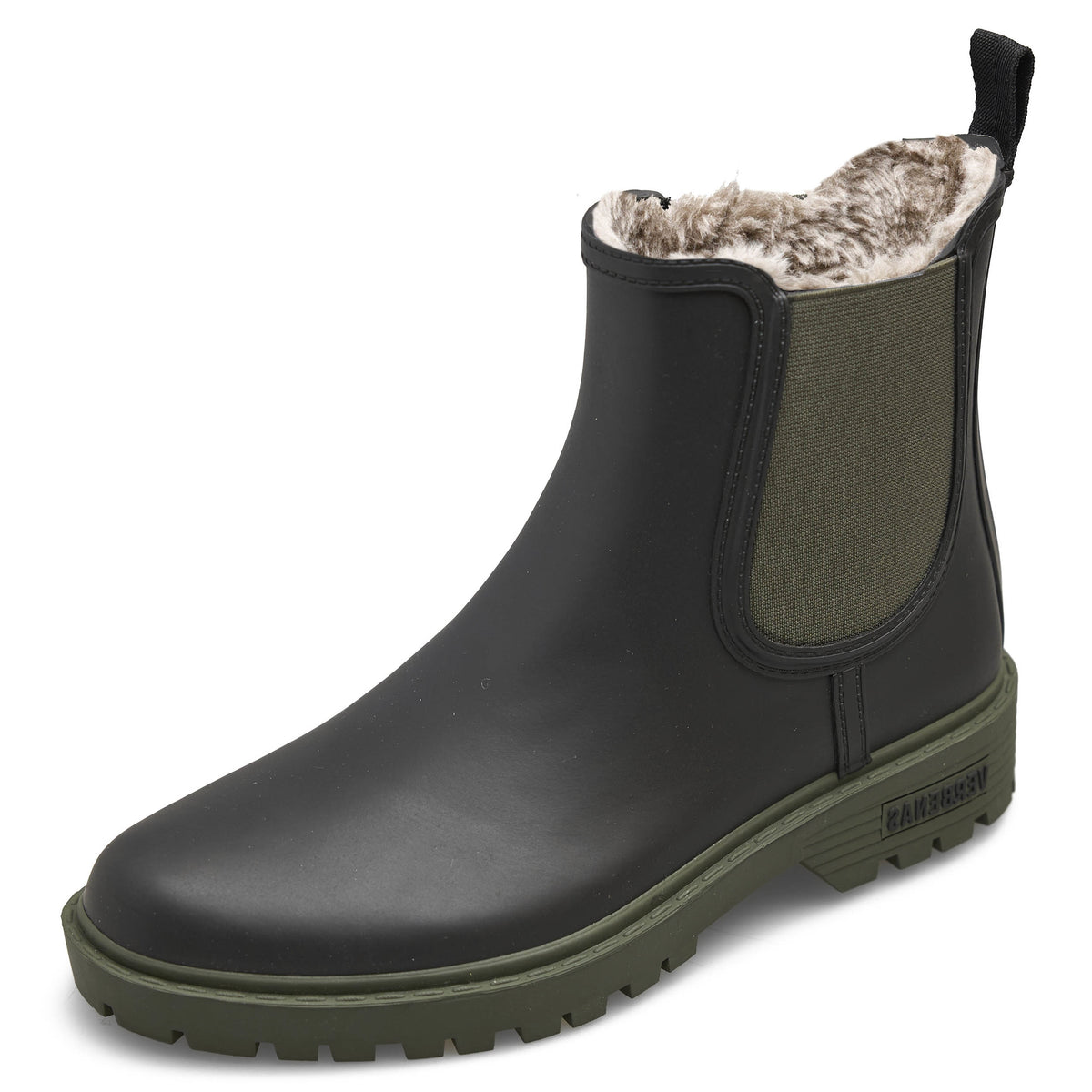 VERBENAS Damen Gummistiefel - GAUDI FUR SMOOTH - black khaki