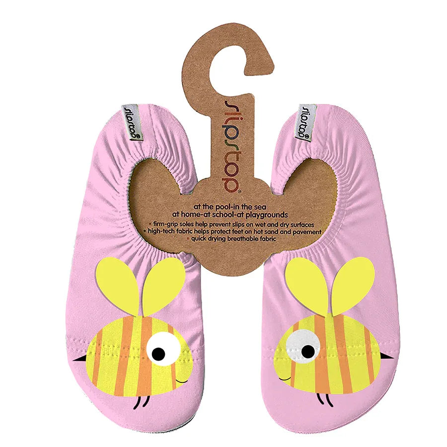SLIPSTOP Kinder Hausschuhe Badeschuhe Animated Bee rosa