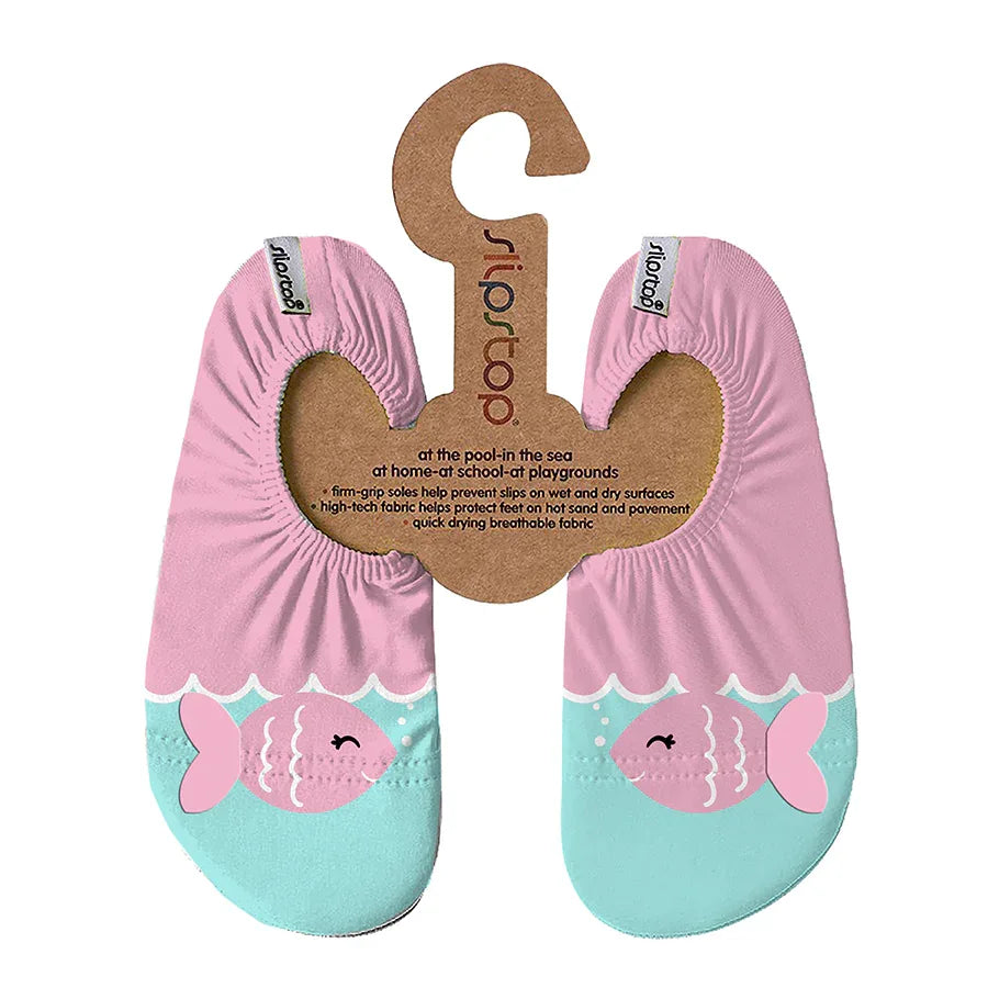 SLIPSTOP Kinder Hausschuhe Badeschuhe Animated Yoyo rosa türkis
