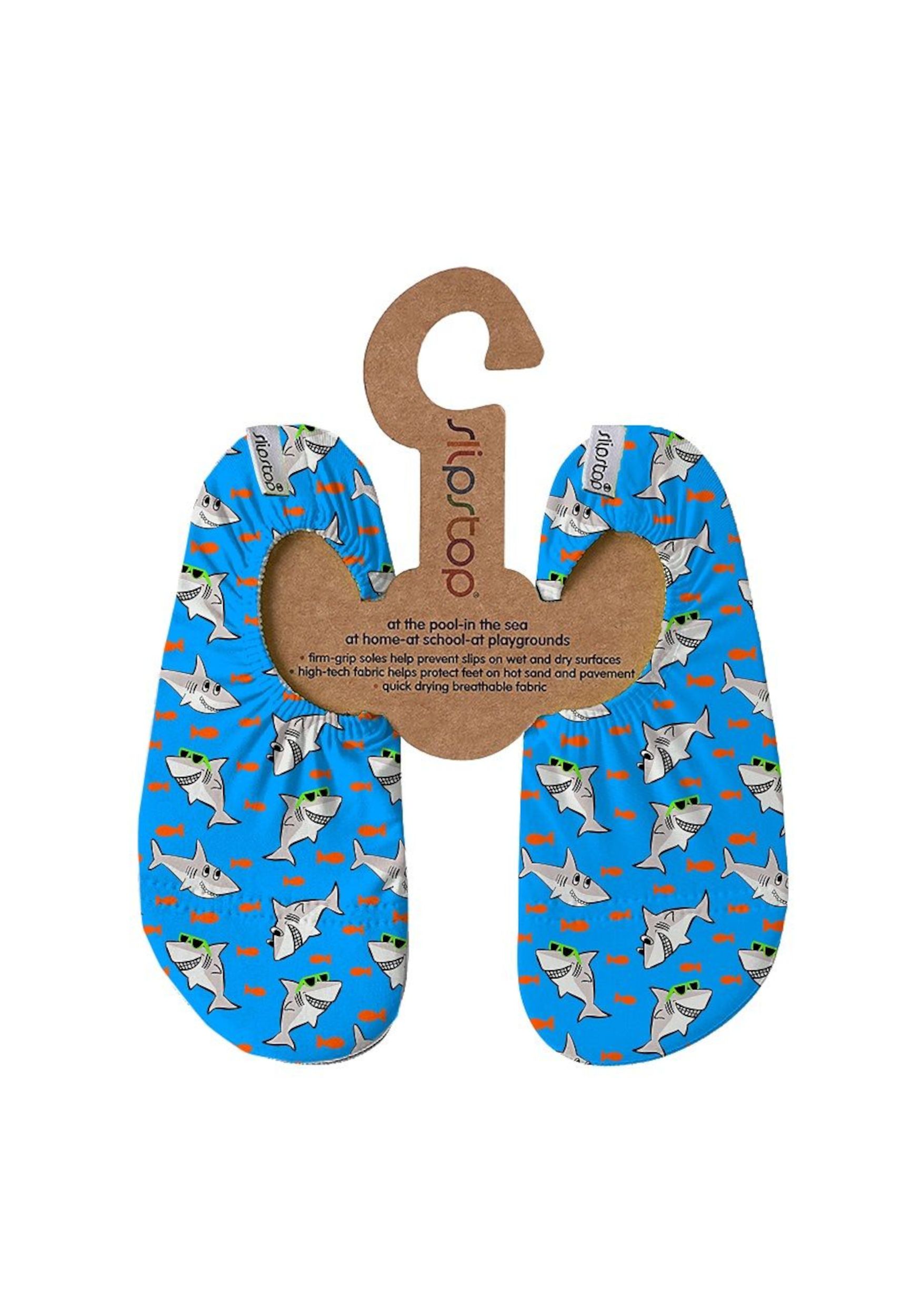 SLIPSTOP Kinder Hausschuhe Badeschuhe POSSEIDON Hai blue