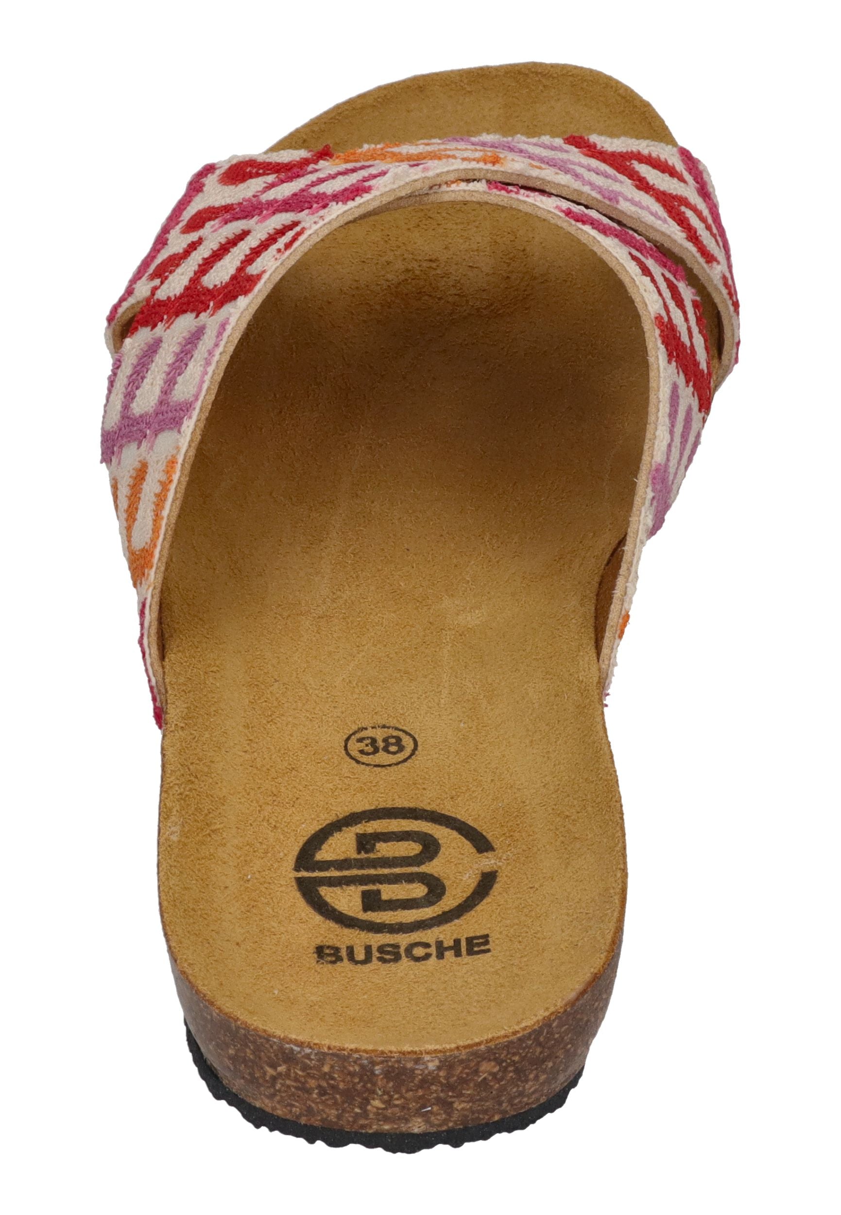 BUSCHE Damen Pantoletten Kreuzbandage LA MADEIRA 3029 fantasy fresa