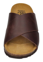 BUSCHE Damen Pantoletten Kreuzbandage MENORCA 3026 coffee
