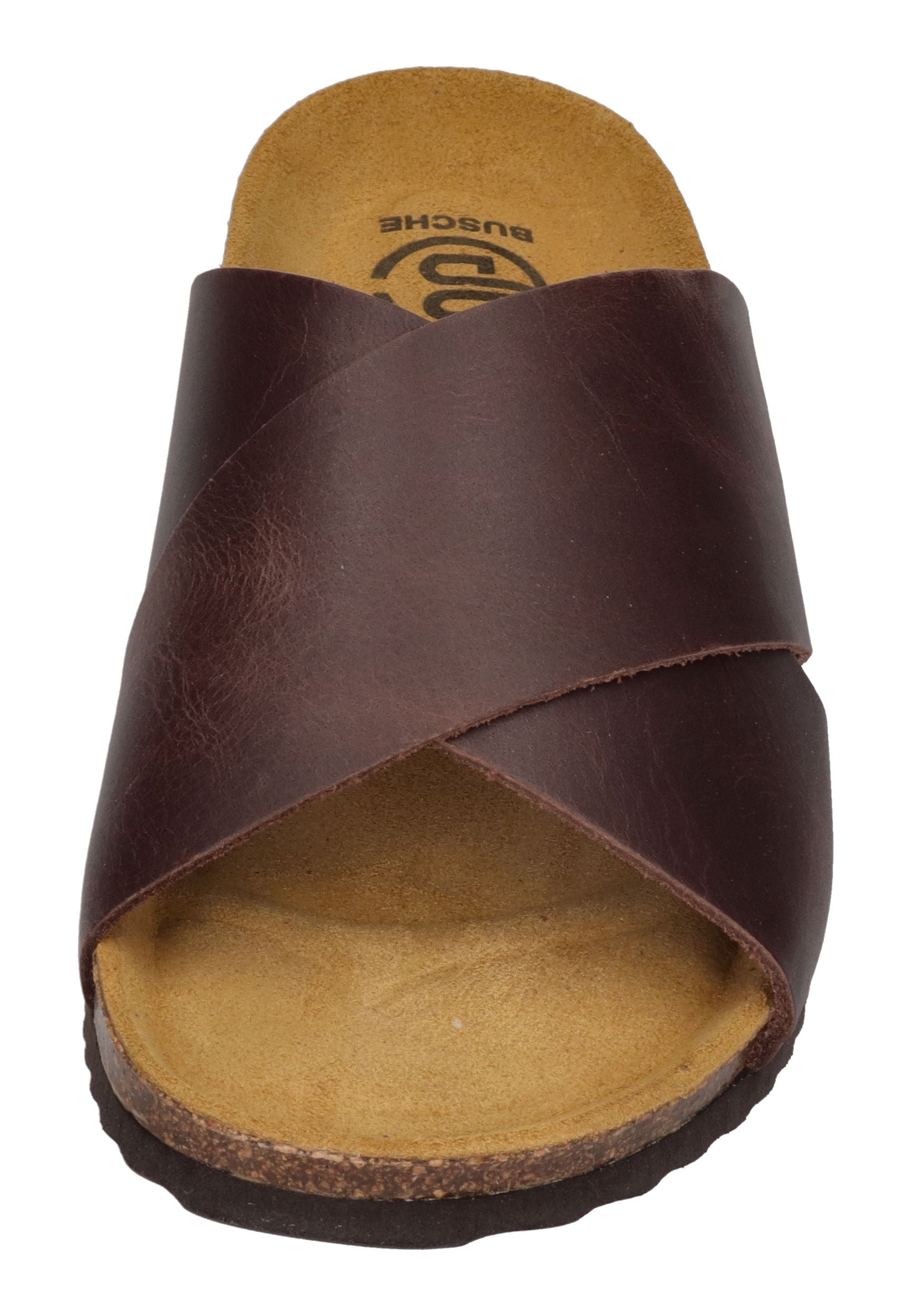BUSCHE Damen Pantoletten Kreuzbandage MENORCA 3026 coffee