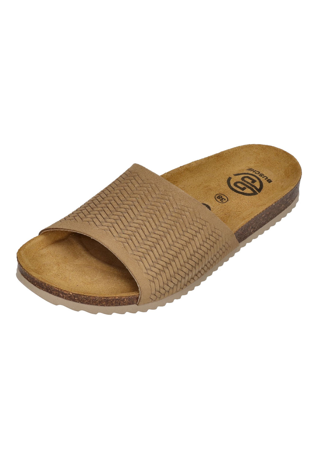 BUSCHE Damen Pantoletten Poolslide CAPRI 2526 nu ambossed