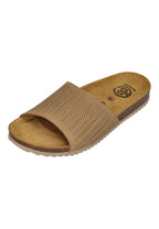 BUSCHE Damen Pantoletten Poolslide CAPRI 2526 nu ambossed