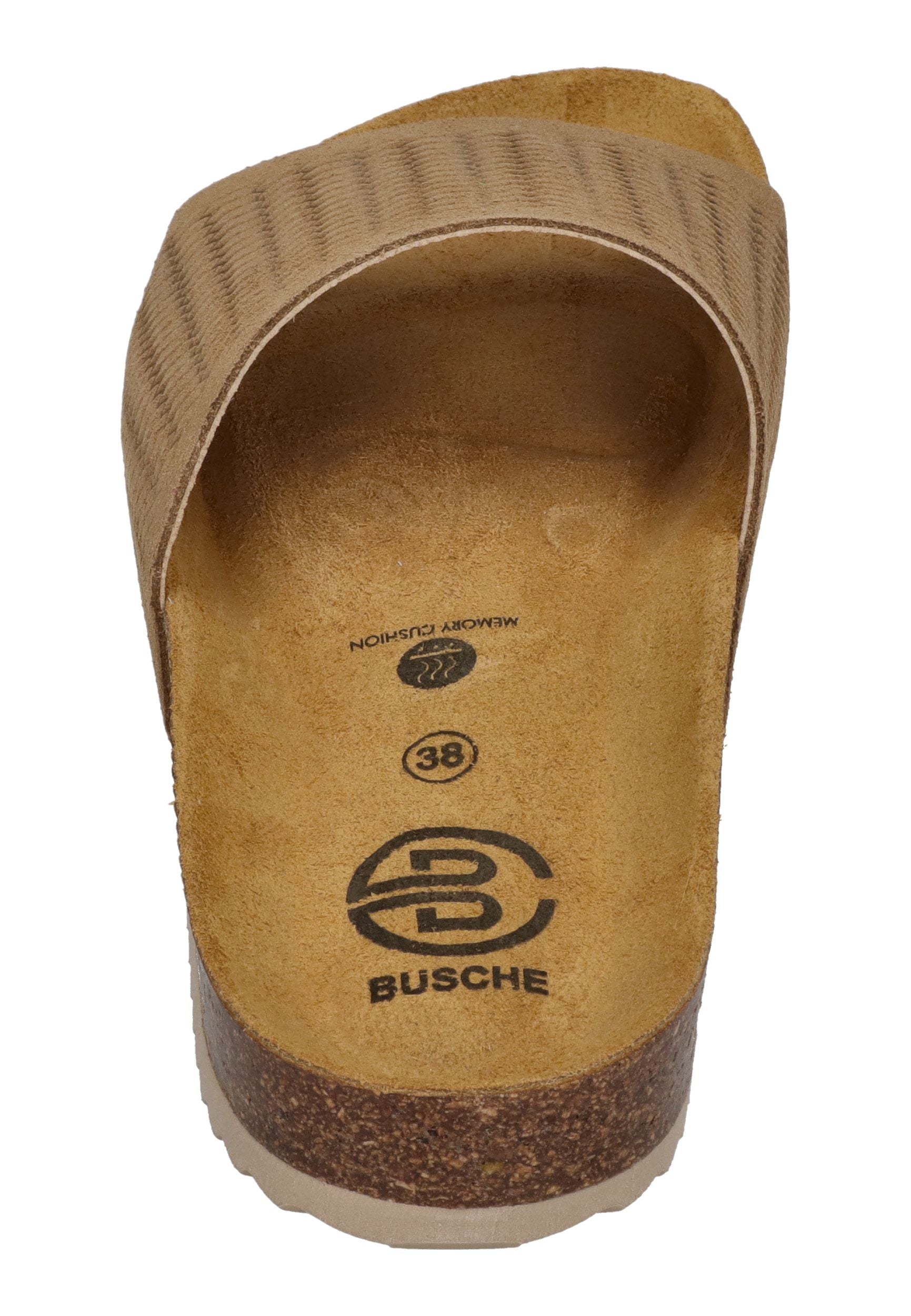 BUSCHE Damen Pantoletten Poolslide CAPRI 2526 nu ambossed