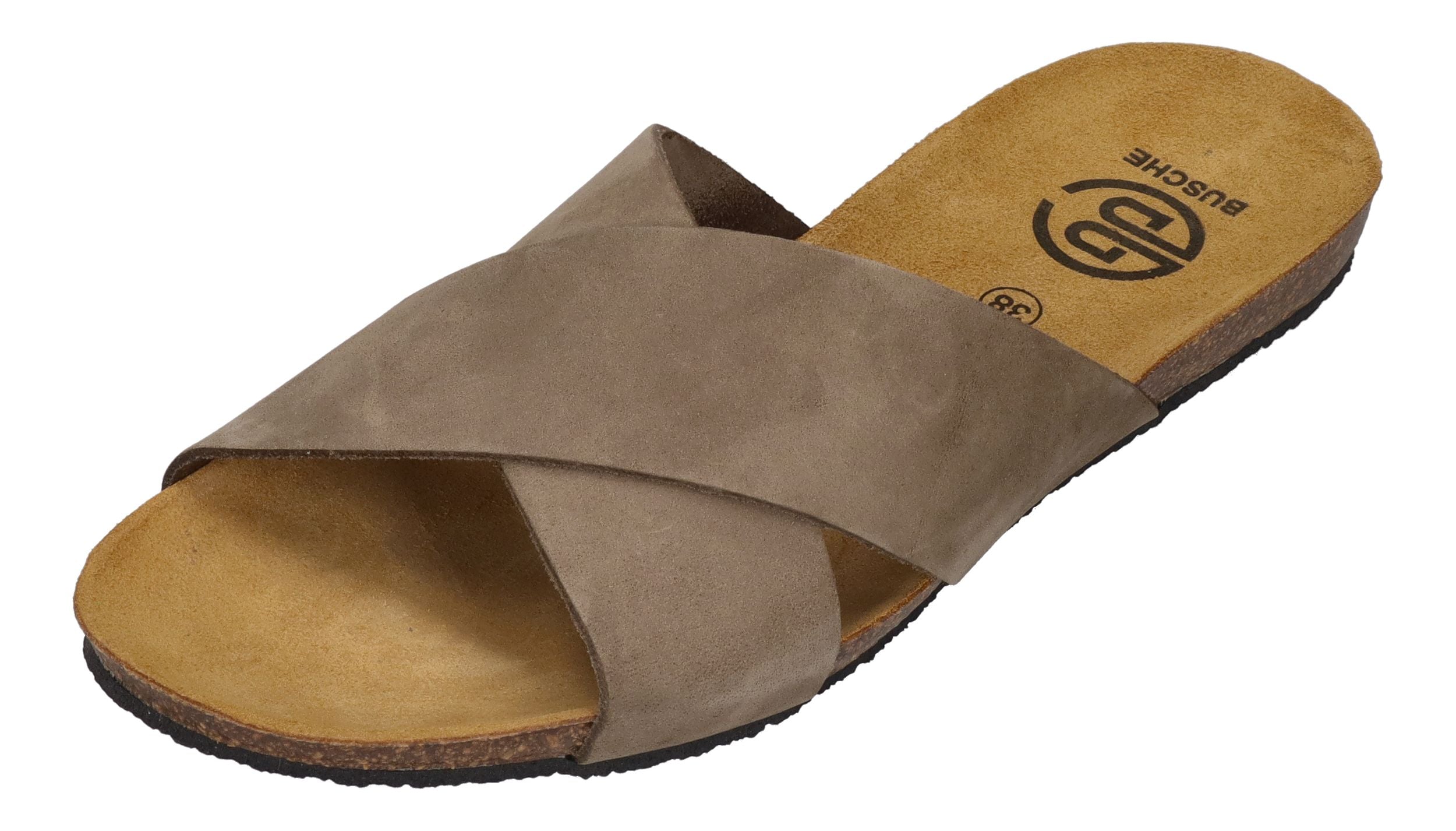 BUSCHE Damen Pantoletten Kreuzbandage TROPEZ 2125 kaki