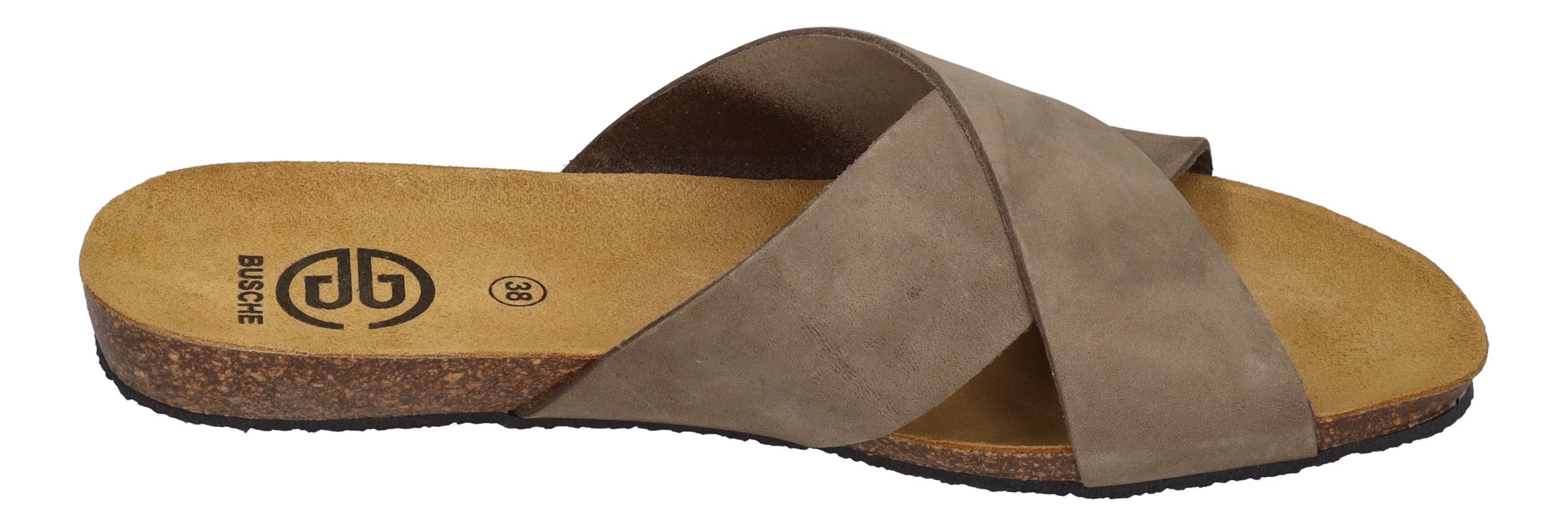 BUSCHE Damen Pantoletten Kreuzbandage TROPEZ 2125 kaki