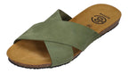 BUSCHE Damen Pantoletten Kreuzbandage TROPEZ 2125 olive