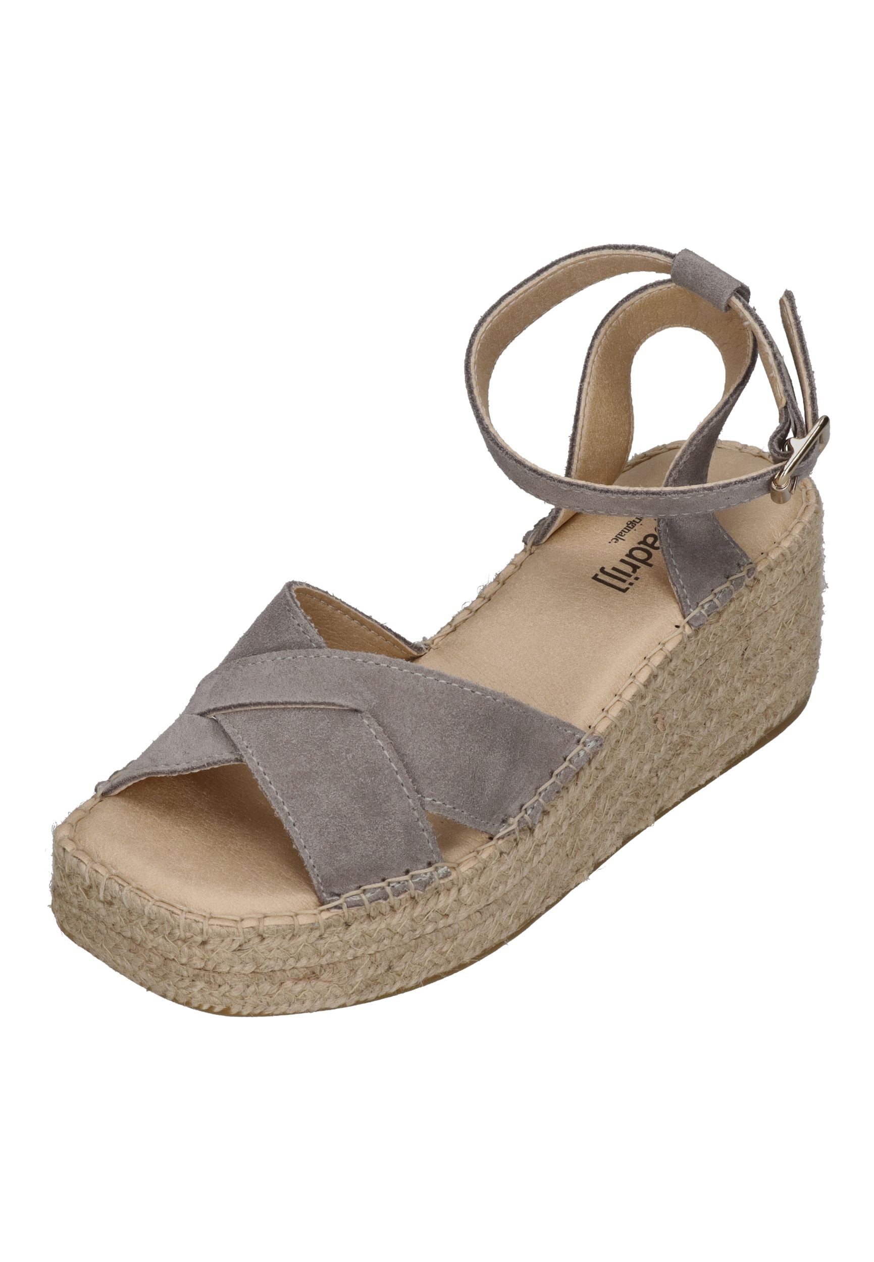 ESPADRIJ L'ORIGINALE Damen Sandalette CROIX VELOUR HIGH stone