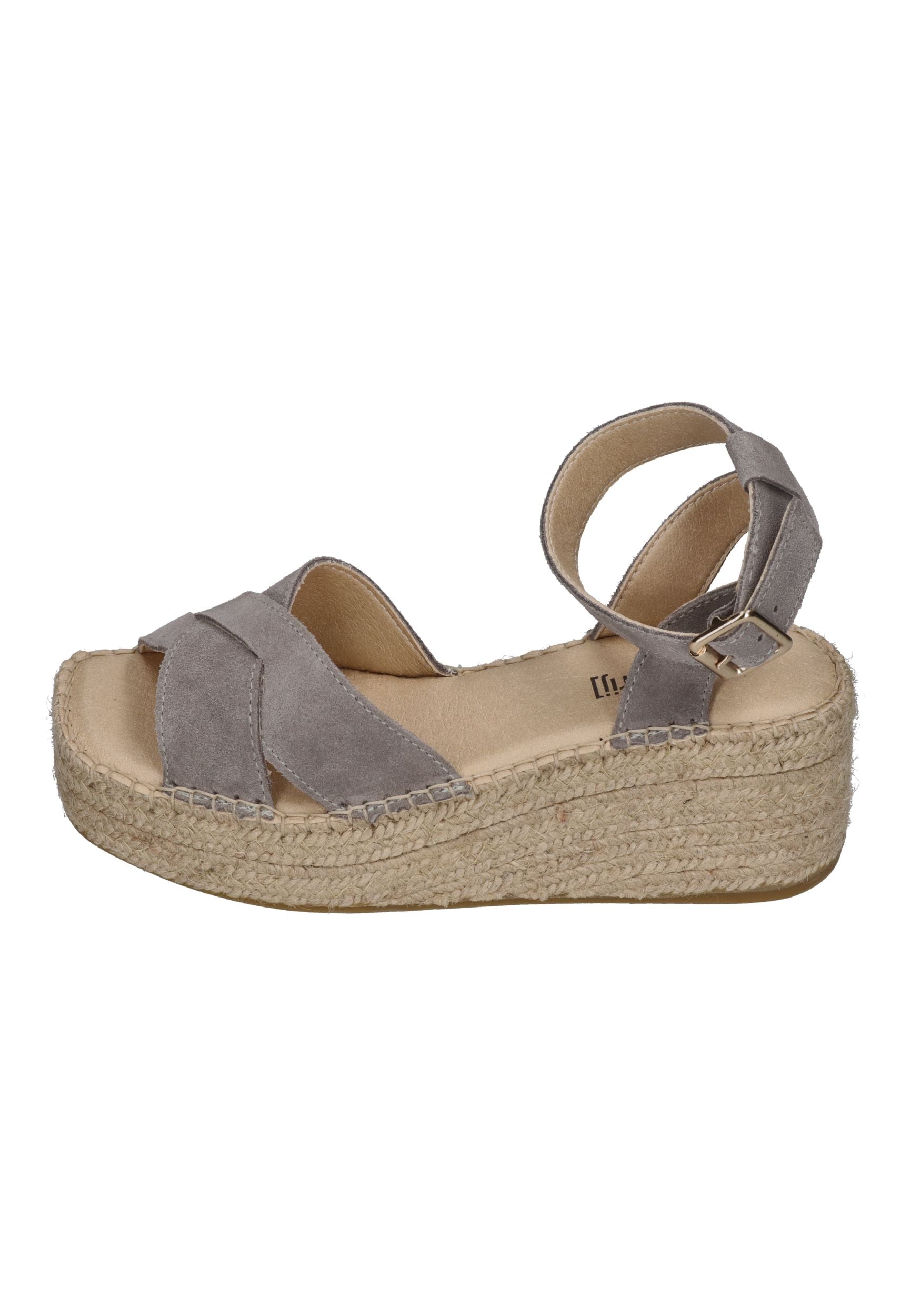 ESPADRIJ L'ORIGINALE Damen Sandalette CROIX VELOUR HIGH stone