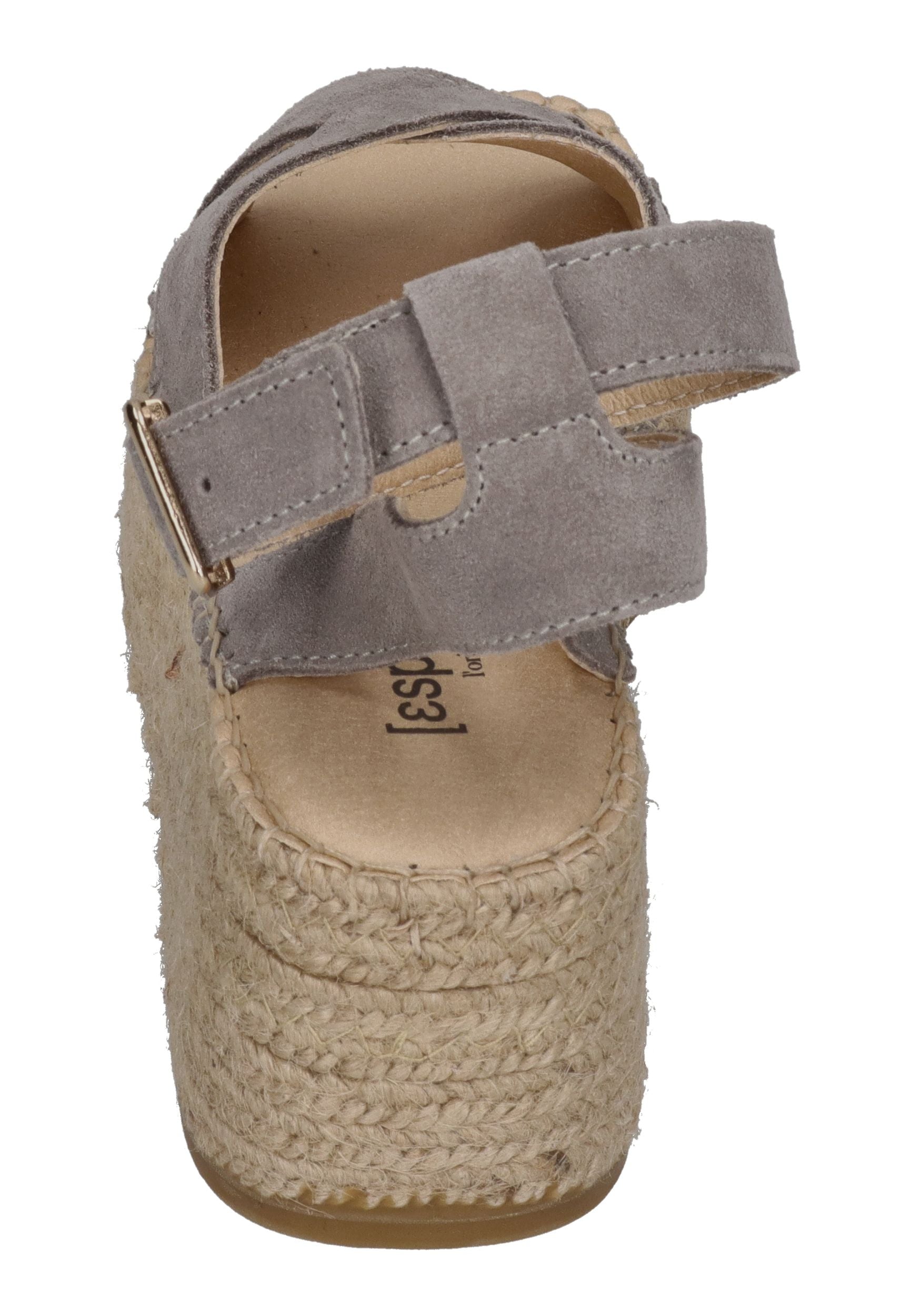 ESPADRIJ L'ORIGINALE Damen Sandalette CROIX VELOUR HIGH stone