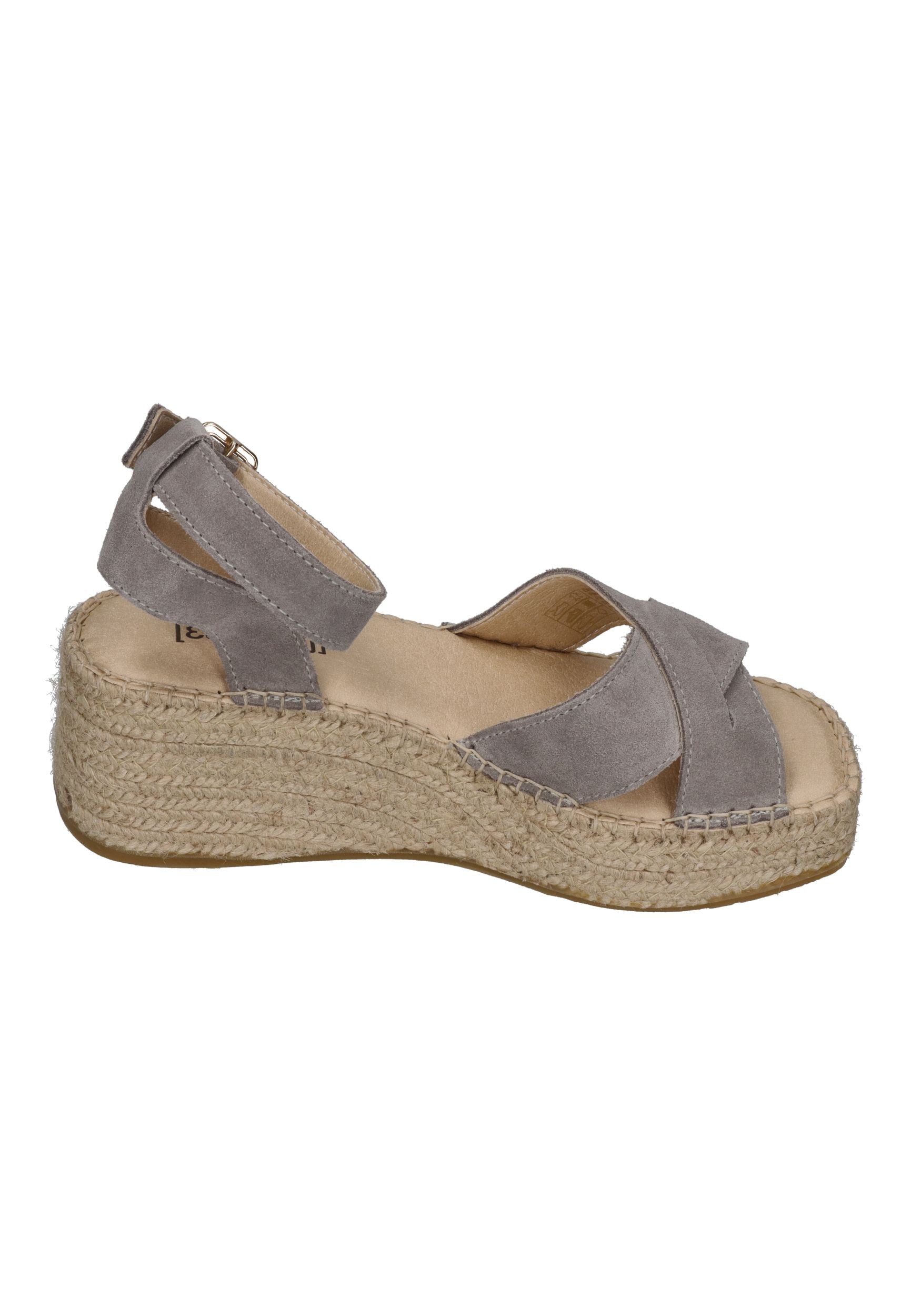 ESPADRIJ L'ORIGINALE Damen Sandalette CROIX VELOUR HIGH stone