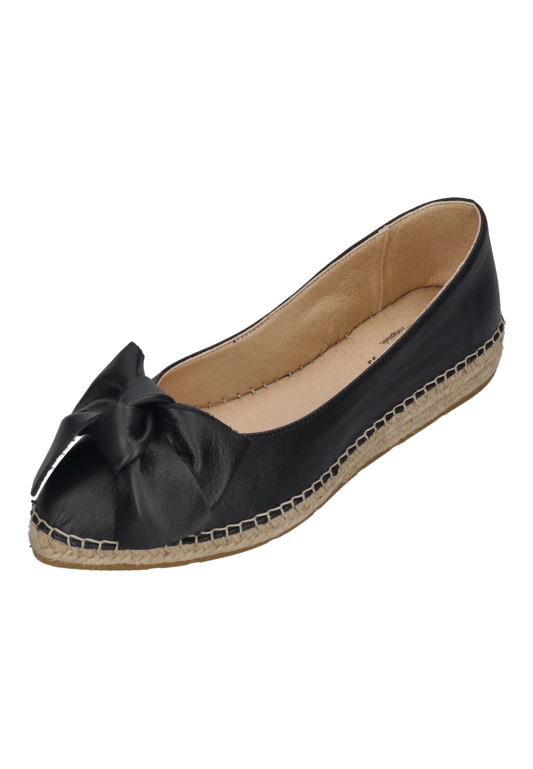 ESPADRIJ L'ORIGINALE Espadrilles BALLERINE BOW CUIR noir