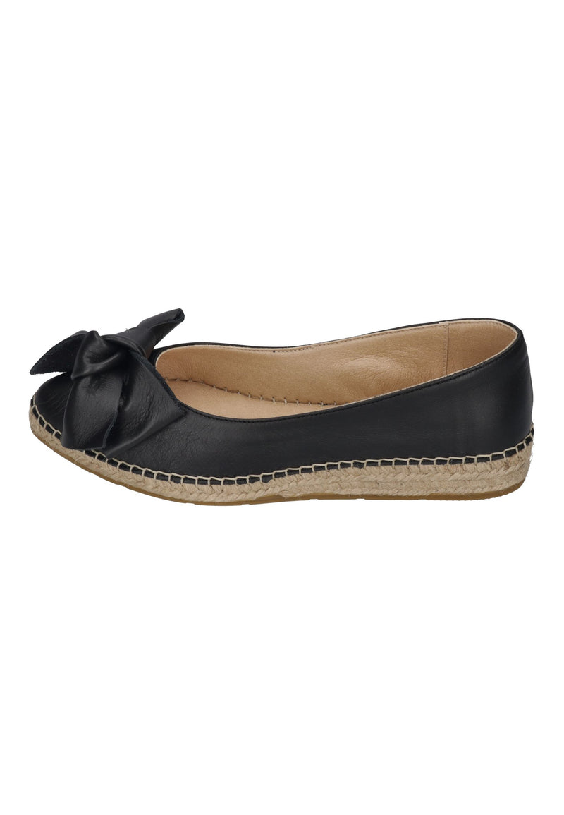 ESPADRIJ L'ORIGINALE Espadrilles BALLERINE BOW CUIR noir